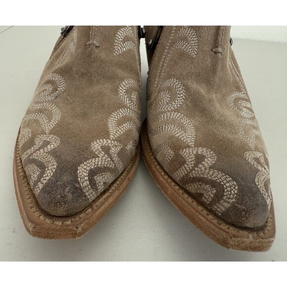 Frye Sacha Primrose Shooties Women Size 9 Tan Western Embroidered Ankle Boots - Picture 12 of 14